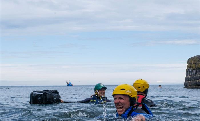 Coasteering in Pembrokeshire with Outer Reef at Stackpole Quay